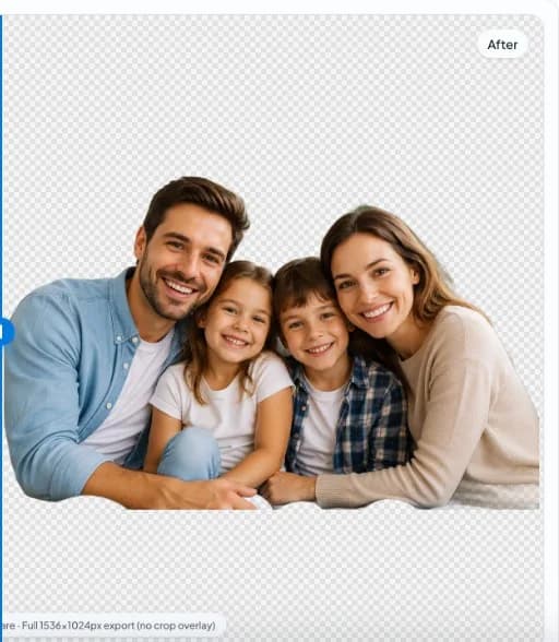 app nobg.eu: ritaglio di famiglia su scacchiera trasparente, esportazione di classe 1536×1024
